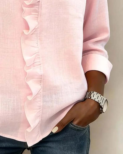 Stylish Blouse for Women with V Neck Long Sleeve