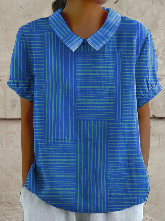 Stylish Blue Striped Blouse for Women