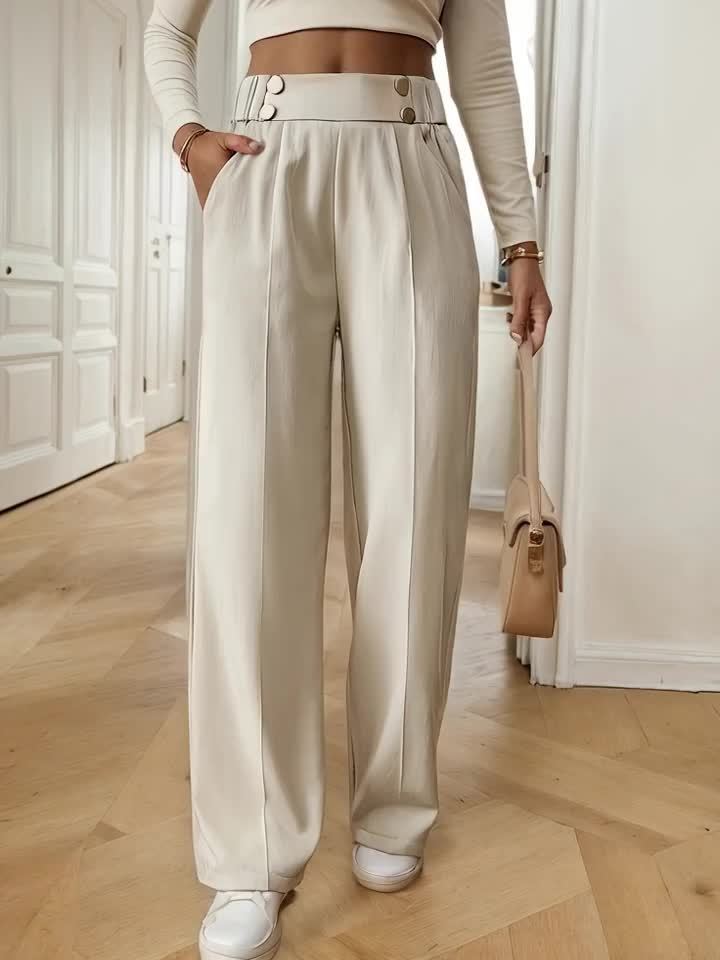 Effortless Trousers for Women with High Waist Pockets