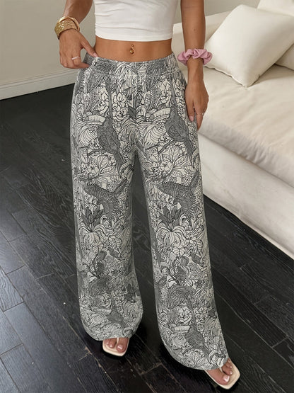 Effortless Linen Wide Leg Pants for Women with High Waist Pocket Flowing Relaxed Casual Style