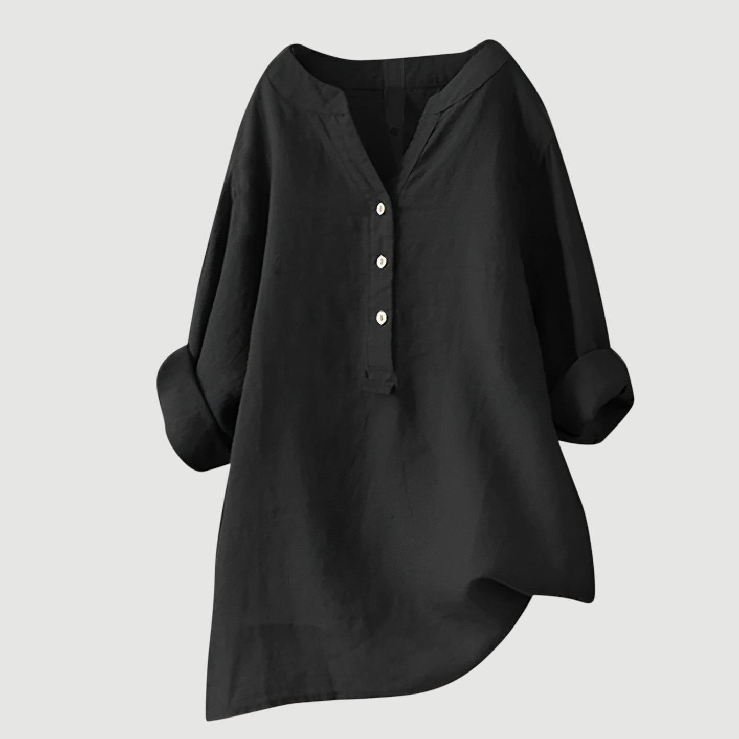 Effortless Blouse for Women with V Neck Button Down