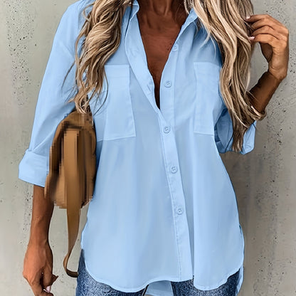 Effortless Blouse for Women with Button Up