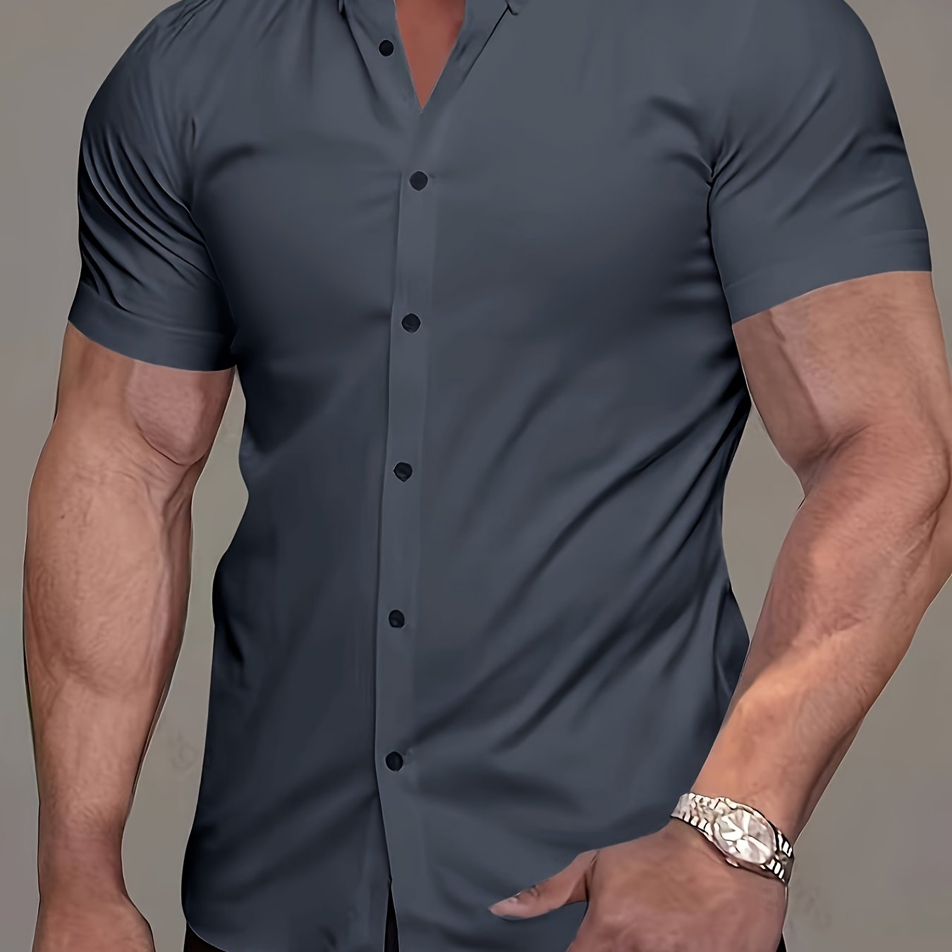 Comfortable Button Down Shirt for Men with Short Sleeve