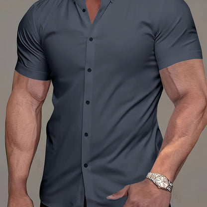Comfortable Button Down Shirt for Men with Short Sleeve