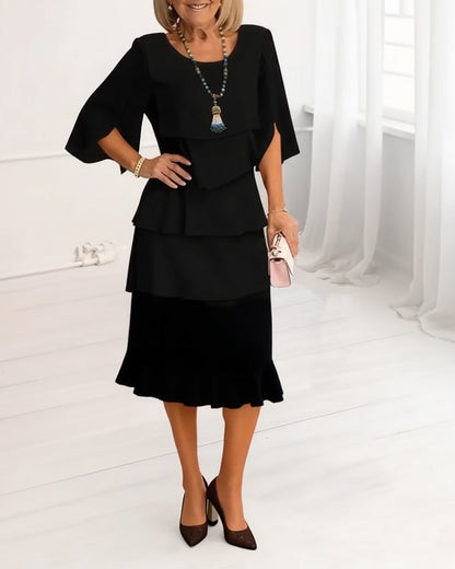 Stylish Mini Dress for Women with Round Neck A Line