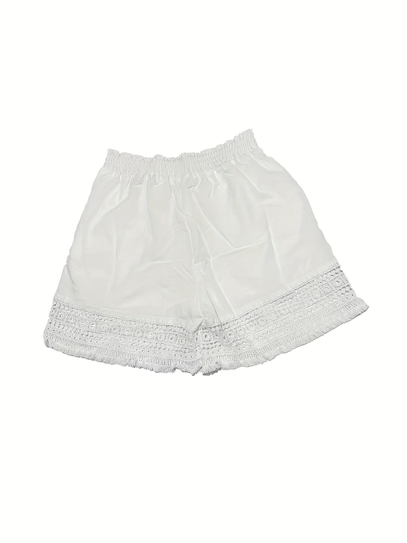 Comfortable Lace Shorts for Women with Elastic Waist Pockets