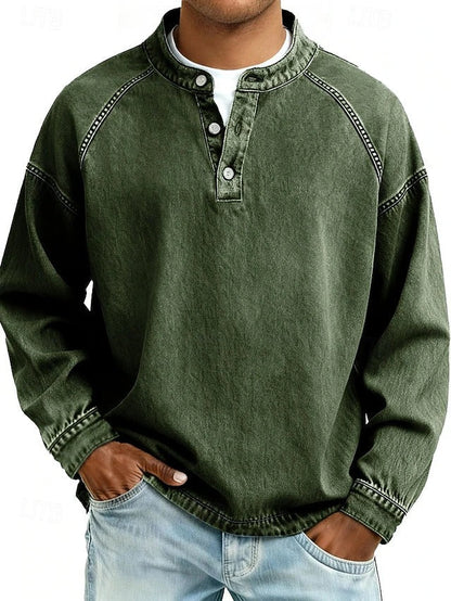 Stylish Shirt for Men with Long Sleeve Vintage