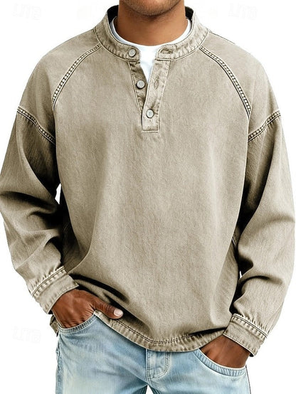Stylish Shirt for Men with Long Sleeve Vintage