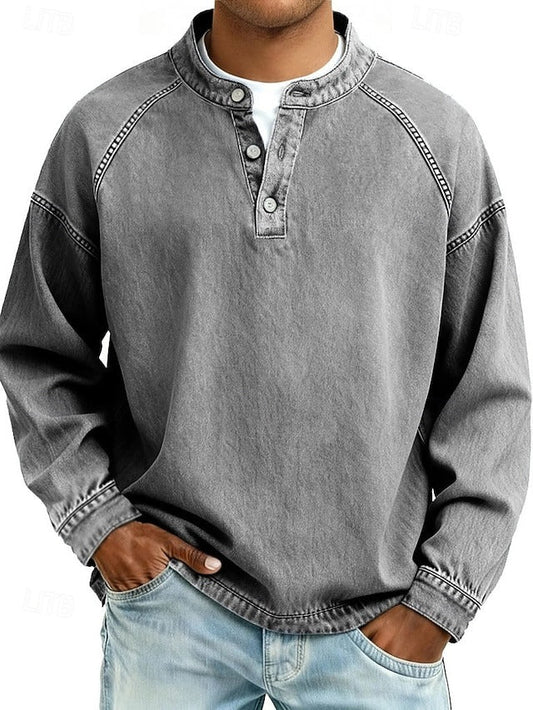 Stylish Shirt for Men with Long Sleeve Vintage