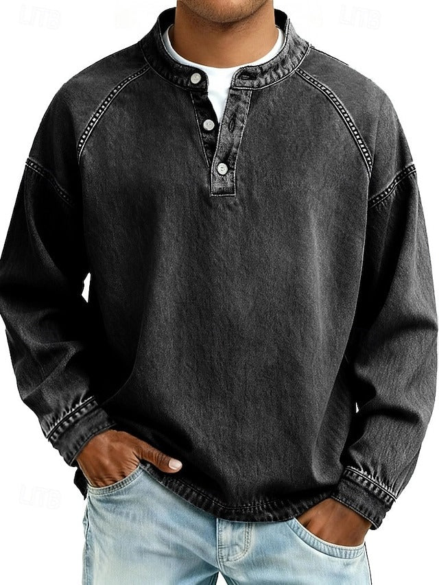 Stylish Shirt for Men with Long Sleeve Vintage