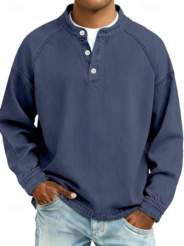Stylish Shirt for Men with Long Sleeve Vintage