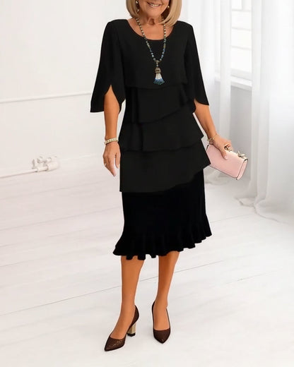Stylish Mini Dress for Women with Round Neck A Line