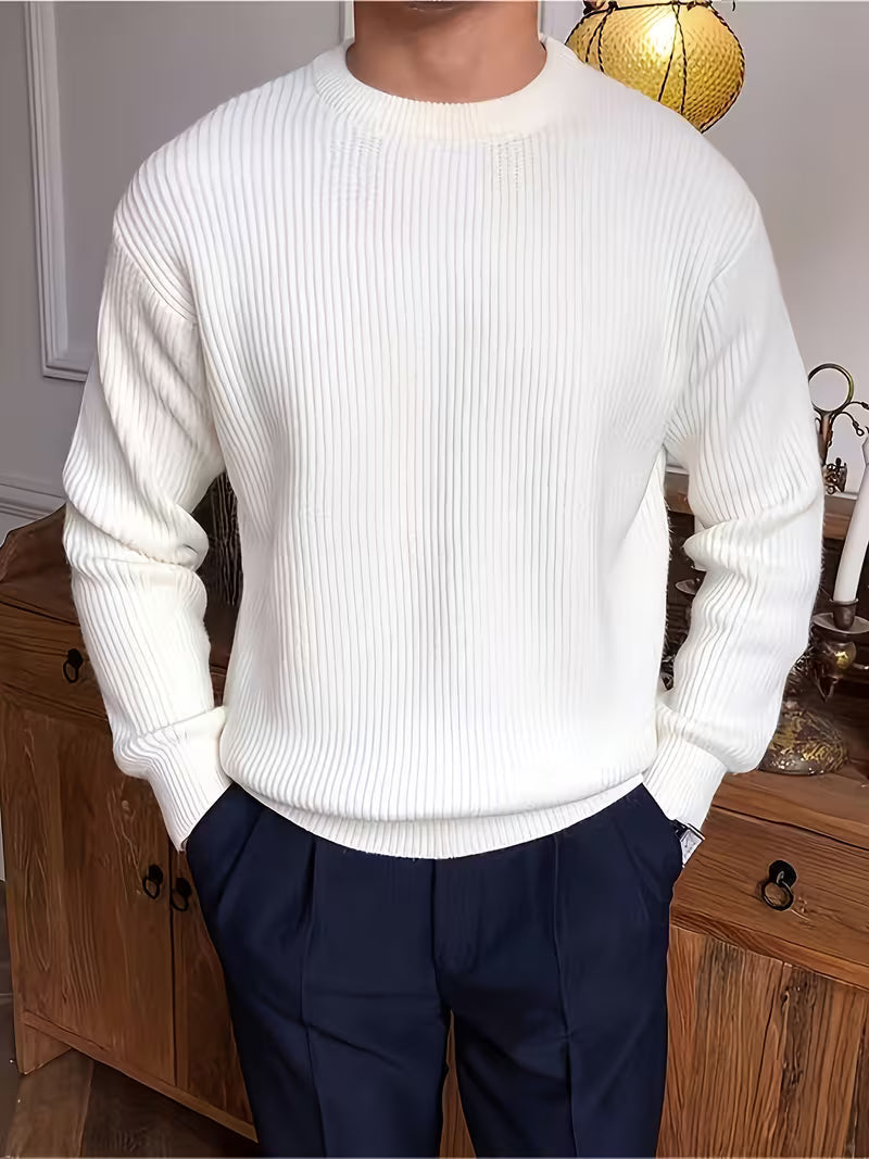 Classic Ribbed Shirt for Men with Long Sleeve