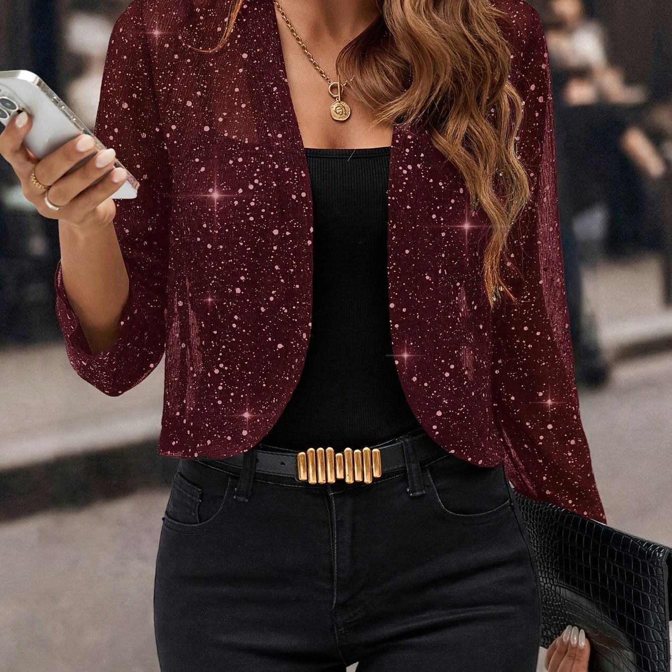 Stylish Jacket for Women with Elbow Sleeve Cropped