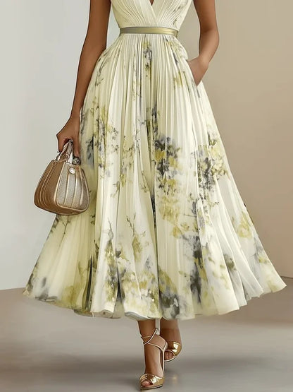Elegant Wrap Mini Dress for Women with V Neck Sleeveless