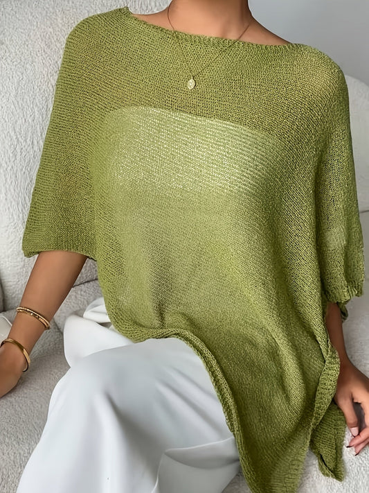 Effortless Poncho Shirts for Women with Asymmetric Hem Oversized Knit Style