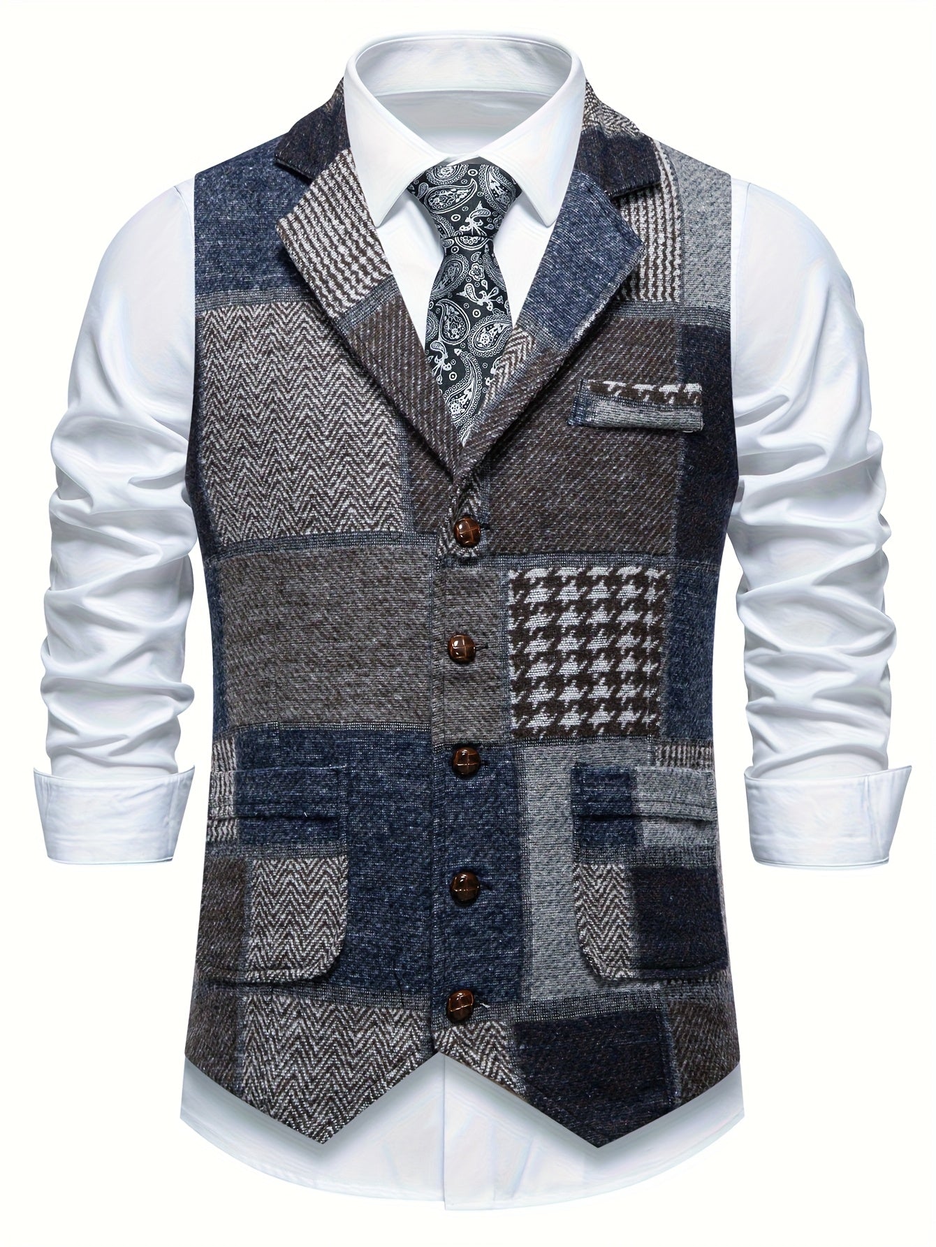 Classic Patchwork Vest for Men