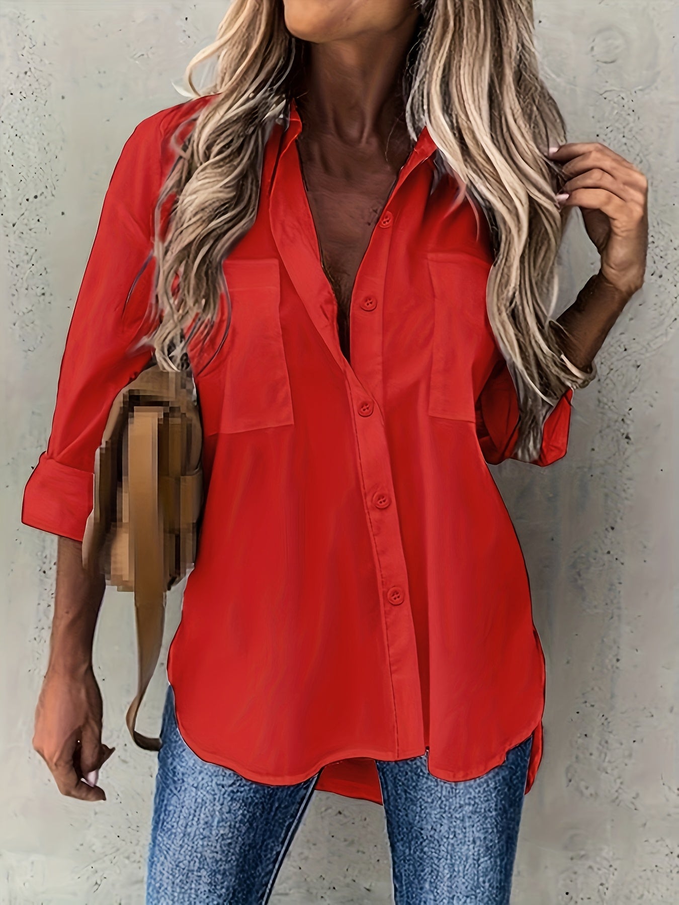 Effortless Blouse for Women with Button Up
