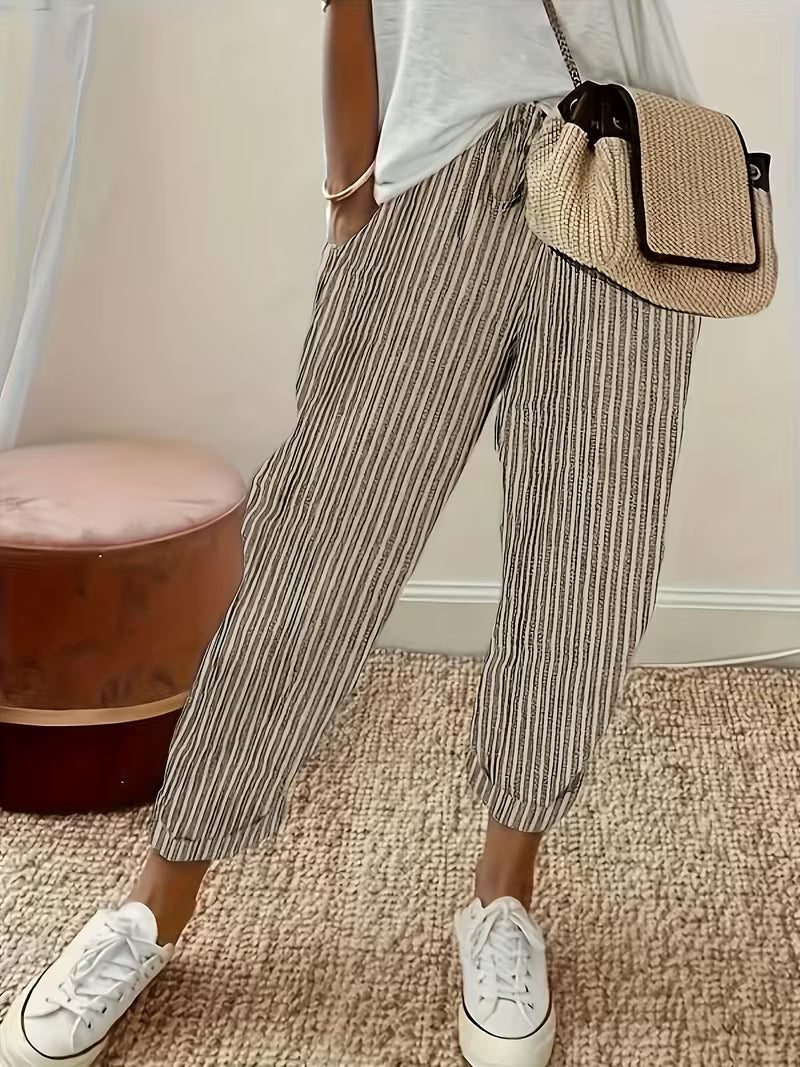 Effortless Striped Wide Leg Pants for Women