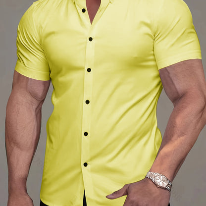 Comfortable Button Down Shirt for Men with Short Sleeve