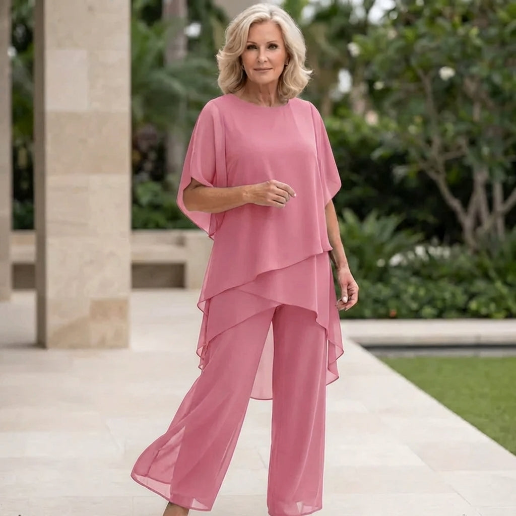 Stylish Two Piece Set for Women with Draped Casual Style