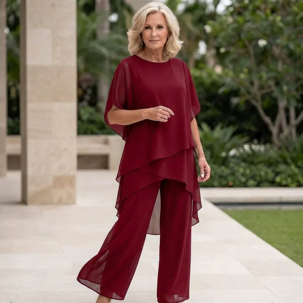 Stylish Two Piece Set for Women with Draped Casual Style