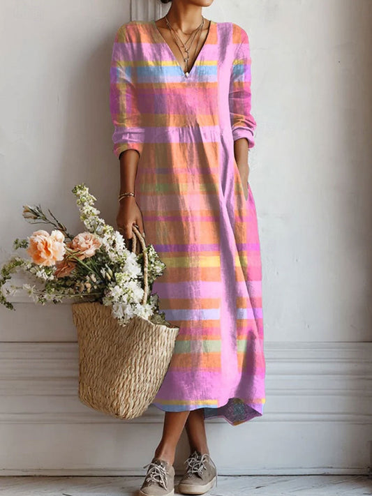 Elegant Dress for Women with Long Sleeve Pockets