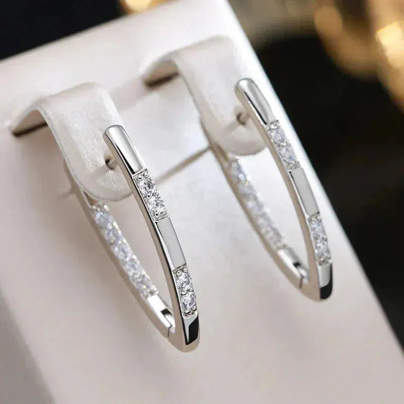 Elegant Earrings for Women with Zirconia Stones Design