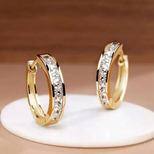 Elegant Earrings for Women with Gold Crystal Design