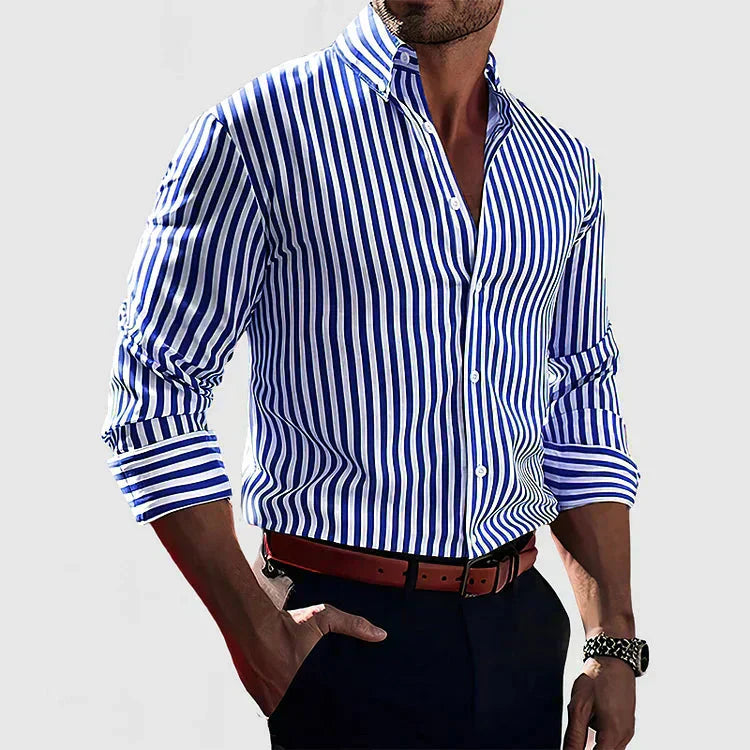 Classic Striped Button Down Shirt for Men