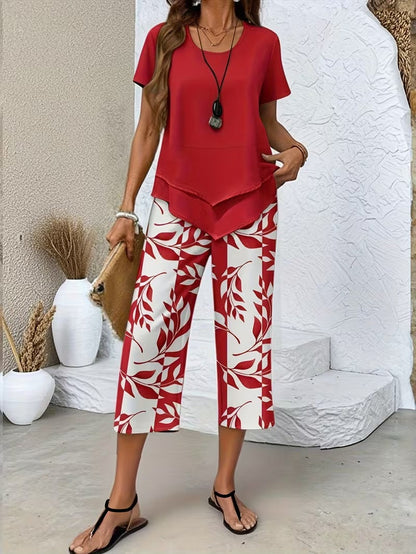 Comfortable Two Piece Set for Women with Layered