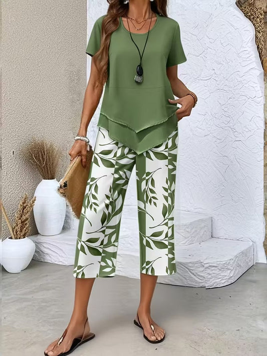 Comfortable Two Piece Set for Women with Layered