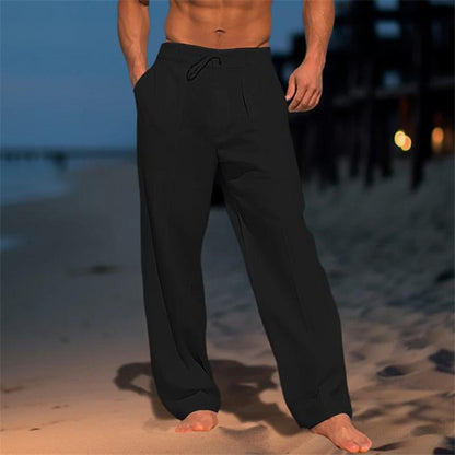 Stylish Wide Leg Pants for Men with Drawstring Casual Style