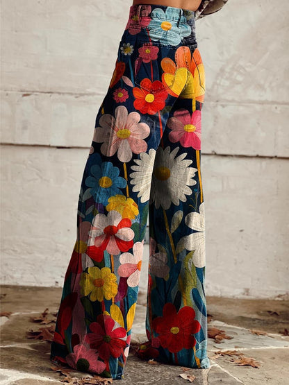 Effortless Floral Wide Leg Pants for Women
