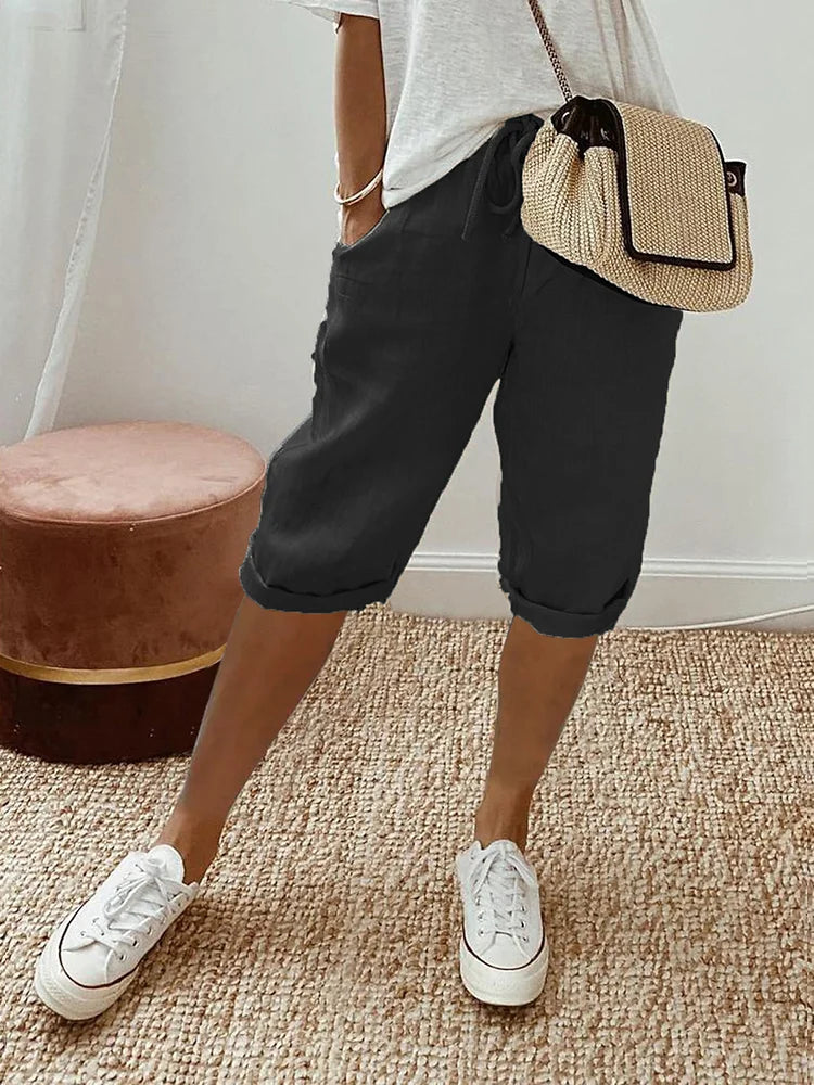 Comfortable Shorts for Women with Drawstring Elastic Waist