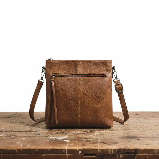 Stylish Brown Handbag for Women with Casual Zipper Design