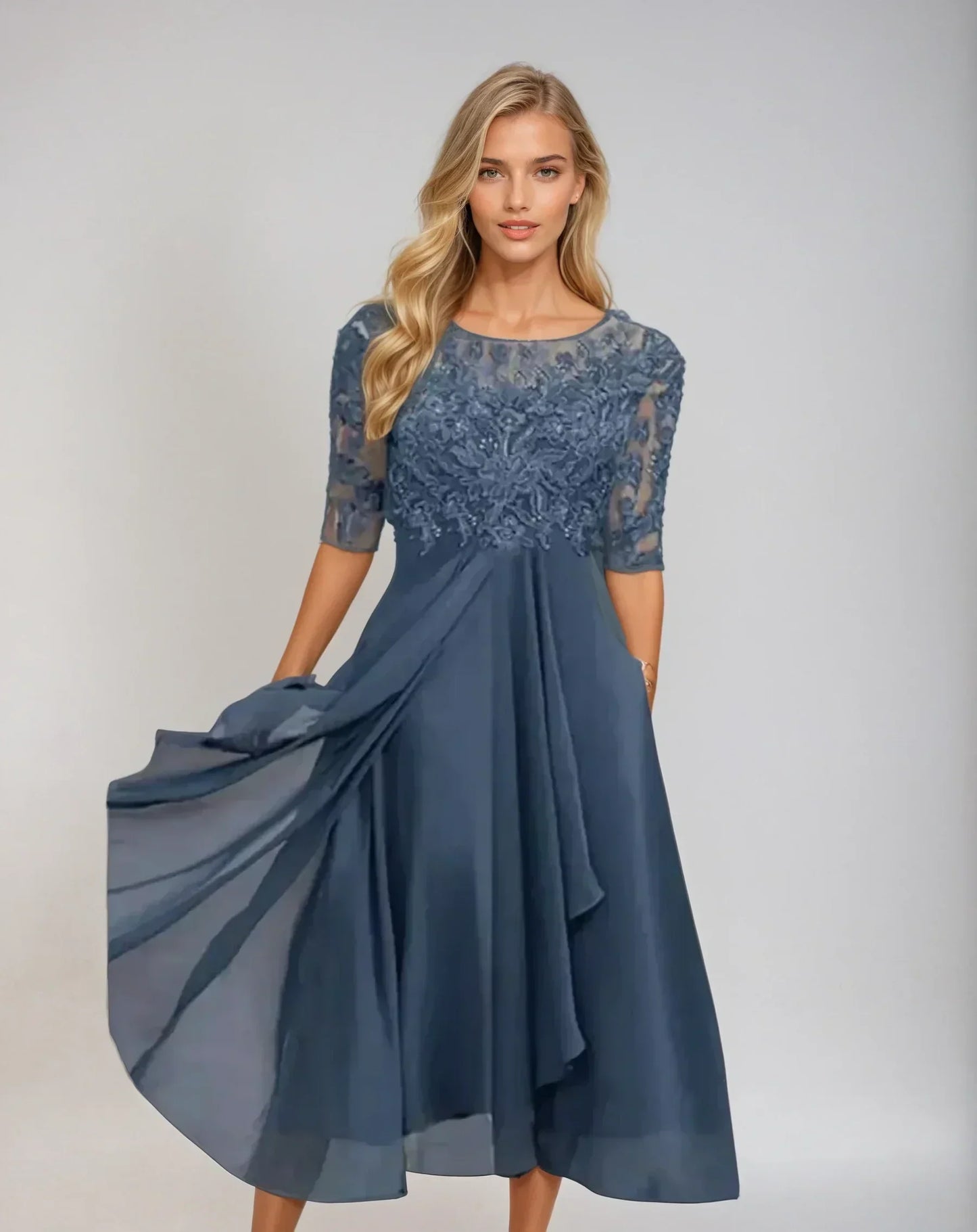 Stylish Lace Midi Dress for Women