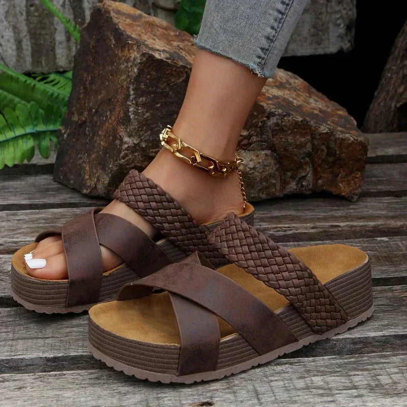 Comfortable Orthopedic Sandals for Women with Braided Cushioned Breathable Style