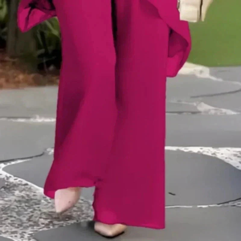 Stylish Two Piece Set for Women with Draped Casual Style
