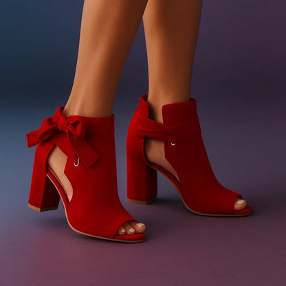 Comfortable Heels for Women with Open Toe Block Heel Ankle Style