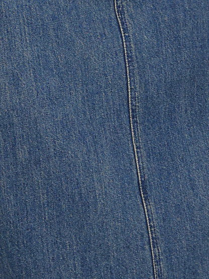 Effortless Denim Maxi Skirt for Women with High Waist A Line Style