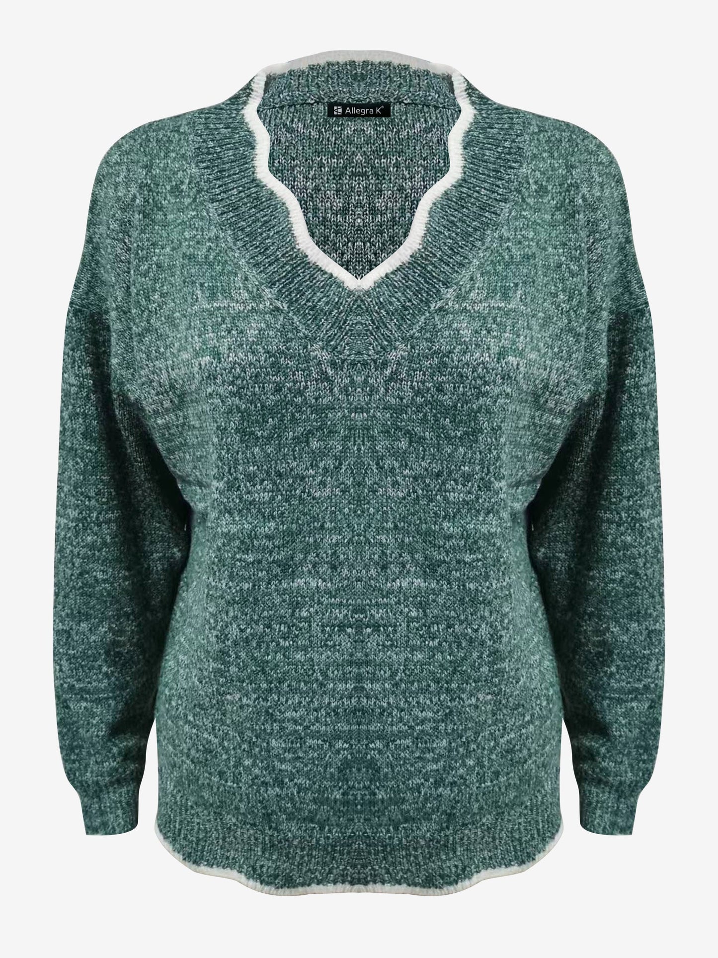 Comfortable Knit Sweater for Women with Split Neck Long Sleeve Relaxed Style