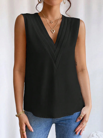 Effortless Blouses for Women with V-Neck Sleeveless Relaxed Style