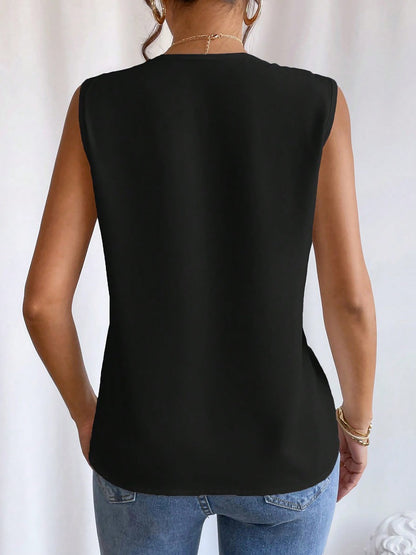 Effortless Blouses for Women with V-Neck Sleeveless Relaxed Style