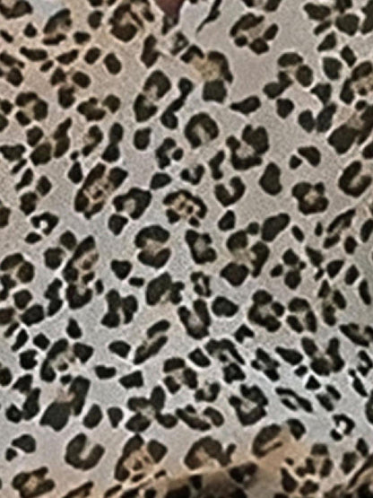 Effortless Leopard Print Mini Dress for Women with V-Neck Long Sleeve Tiered Ruffle Style