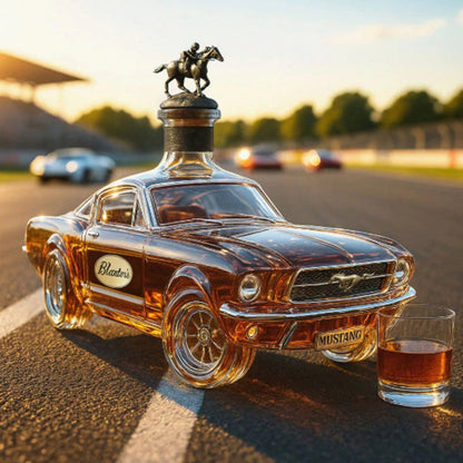 Stylish Whisky Decanter Bottle Gift Set with Muscle Car Design