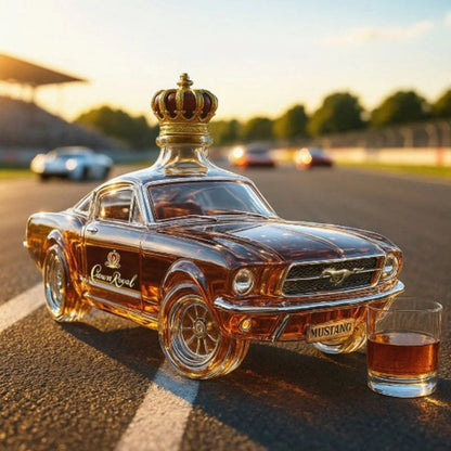 Stylish Whisky Decanter Bottle Gift Set with Muscle Car Design