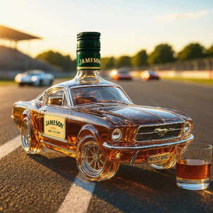 Stylish Whisky Decanter Bottle Gift Set with Muscle Car Design